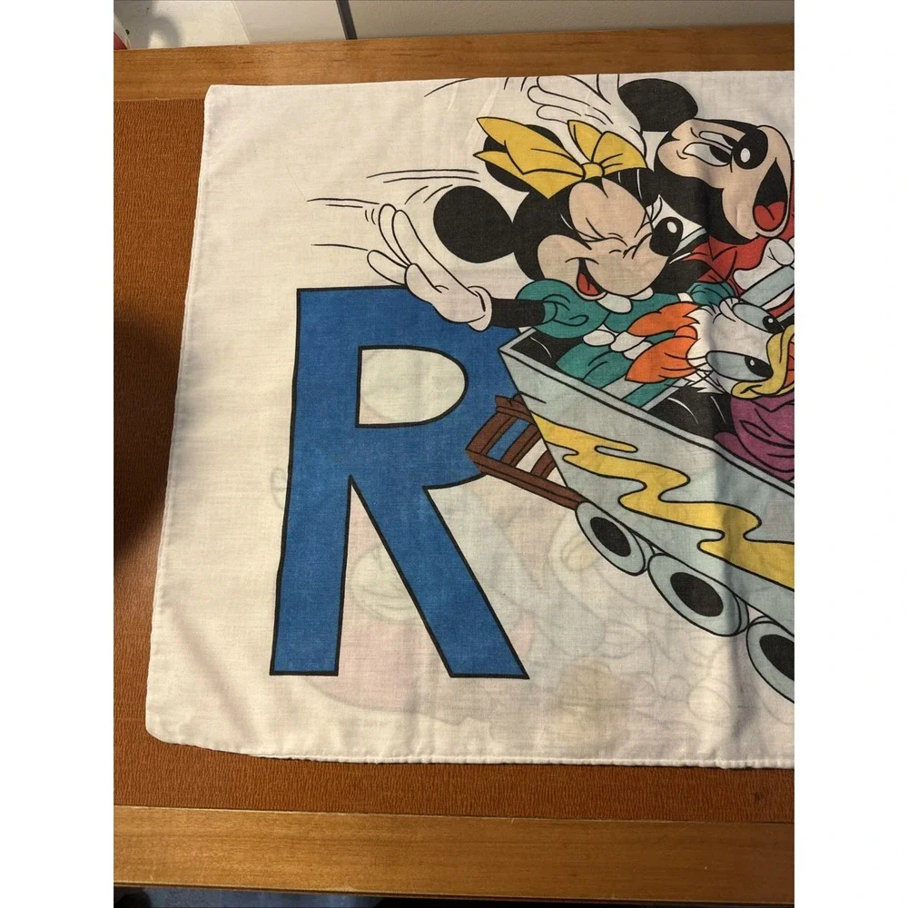 VTG Mickey Mouse Minnie Disney‎ Pillowcase Goofy Donald Duck Mickey Friend USA